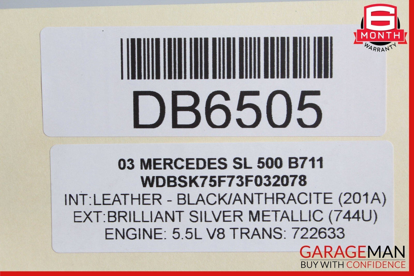 03-08 Mercedes R230 SL500 SL600 Front Bumper Reinforcement Impact Bar Assembly