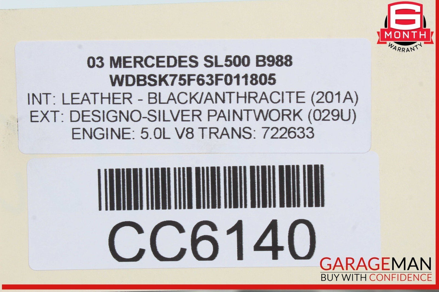 03-08 Mercedes R230 SL550 SL500 Front Hood Bonnet Vent Cover Assembly OEM