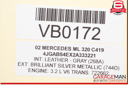 98-05 Mercedes W163 ML320 ML430 Dashboard Center A/C AC Air Vent Trim Black OEM