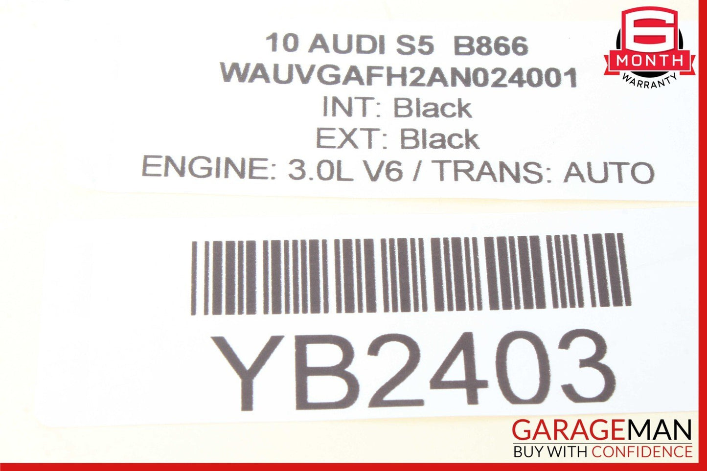 10-17 Audi S5 Convertible Rear Left or Right Side Headrest 8F0885973T OEM