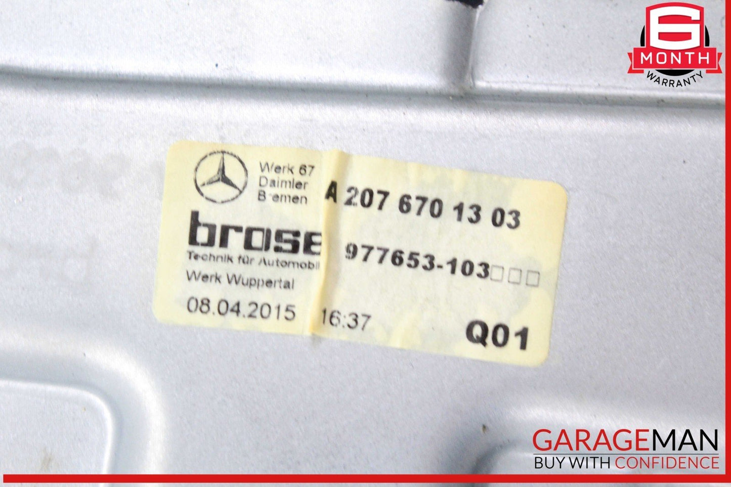 10-17 Mercedes W207 E400 Rear Left Door Window Regulator Frame w/ Motor OEM