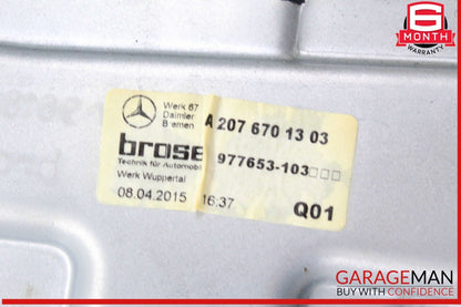 10-17 Mercedes W207 E400 Rear Left Door Window Regulator Frame w/ Motor OEM