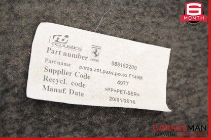 15-18 Ferrari California T Rear Left Side Wheelhouse Gravel Guard Assembly 3k