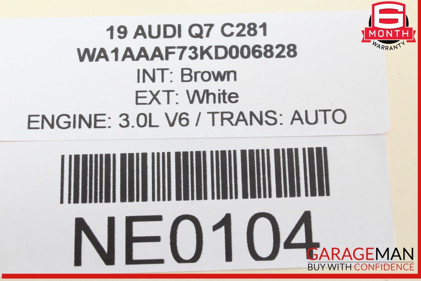 17-19 Audi Q7 Gear Shift Shifter Trim Cover Panel w/ Parking Brake Switch OEM