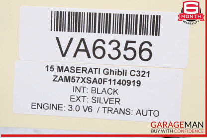 14-22 Maserati Ghibli Rear Right Passenger Side Window Regulator 670030022 OEM