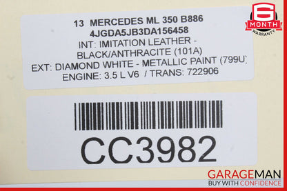 12-15 Mercedes W166 ML350 Roof Curtain Airbag Air Bag Left Side OEM