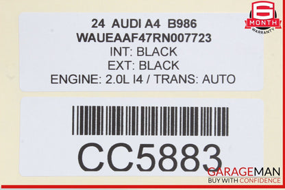 17-24 Audi A4 Front Dash Dashboard Instrument Panel Cover Trim Black OEM