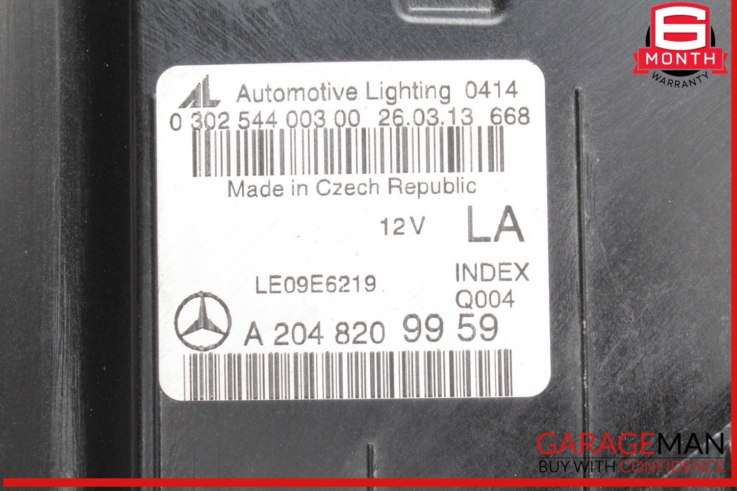 12-14 Mercedes W204 C250 Front Left Side Headlight Head Light Lamp Halogen OEM