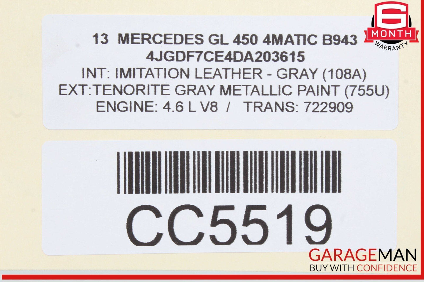 13-19 Mercedes X166 GL450 GLS550 Seat Cushion Top Upper Front Left Side OEM