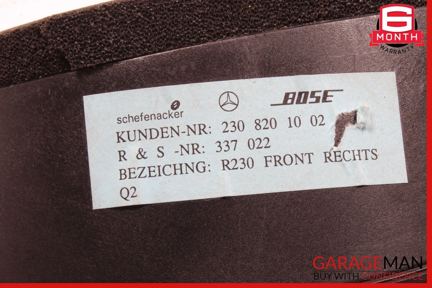 03-08 Mercedes R230 SL500 SL550 Door Audio Speaker Bose Right Passenger Side OEM