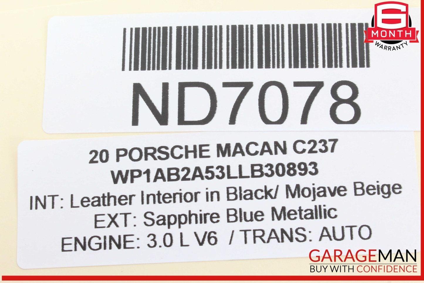 15-24 Porsche Macan 95B Front Upper Interior Reading Dome Light Lamp 7PP959551JJ