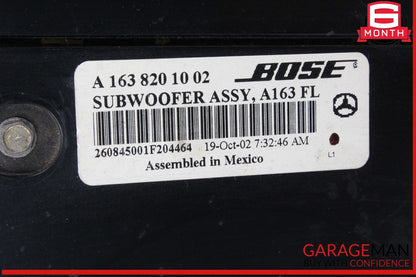 02-05 Mercedes W163 ML350 ML320 Subwoofer Sub Woofer Speaker 1638201002 OEM
