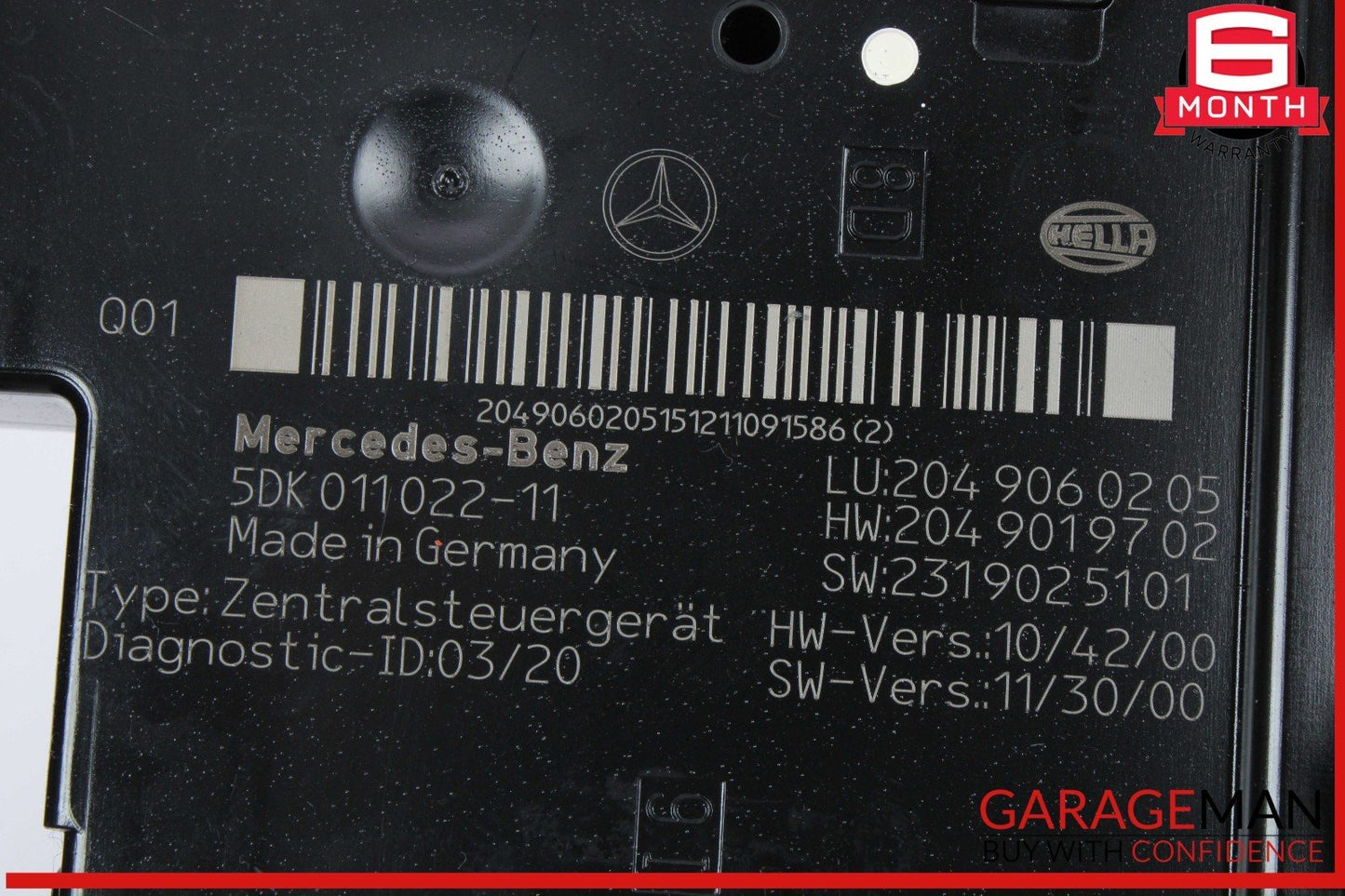 12-14 Mercedes W204 C250 CGI Rear Fuse Relay Box Module 2049060205 OEM