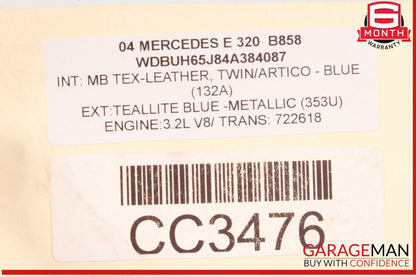 04-06 Mercedes W211 E320 E350 Front Right Bottom Lower Seat Cushion OEM