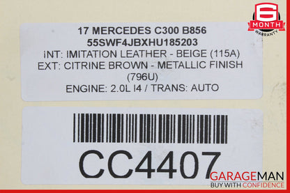 15-23 Mercedes W205 C300 E300 M274 Engine Motor Block Assembly 2.0 L4 94K