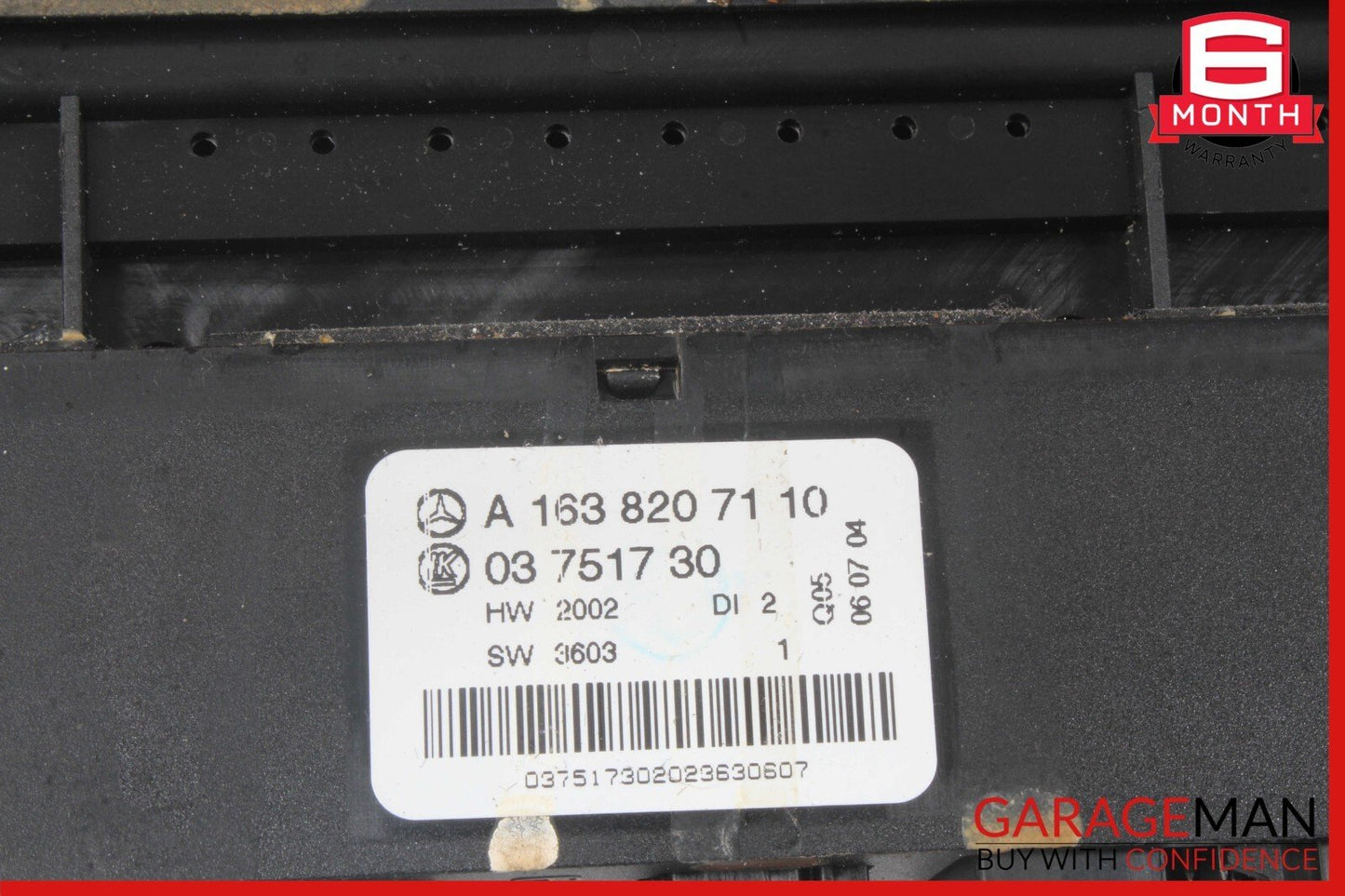 02-05 Mercedes W163 ML500 Center Console Shifter Window Control Switch Trim Assy