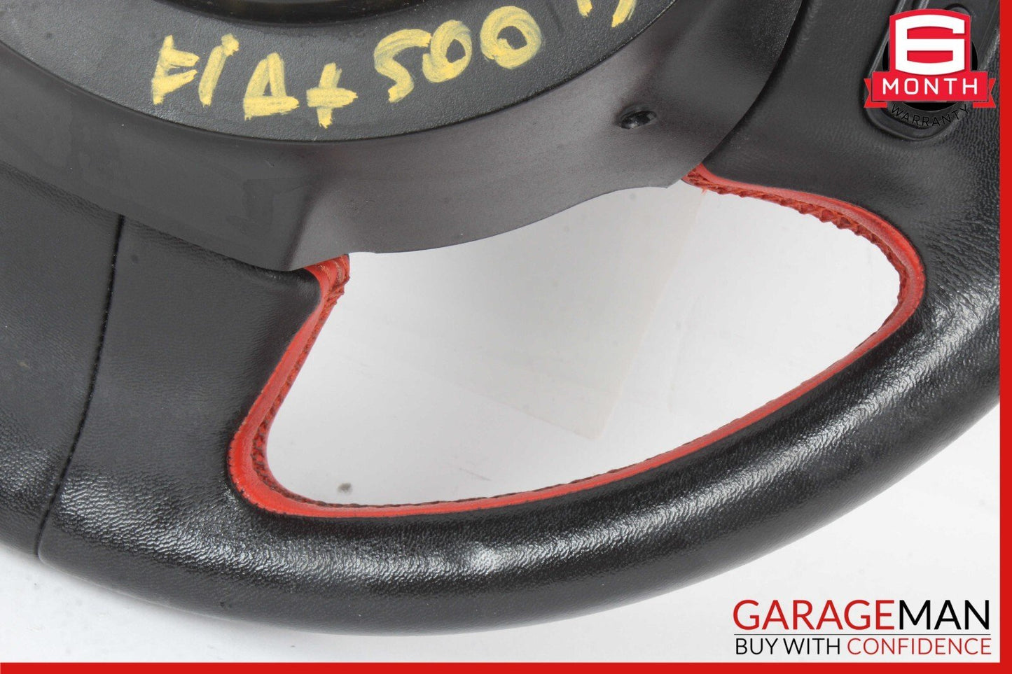 12-17 Fiat 500 Steering Wheel Black & Red Leather P1VN07JXWAE