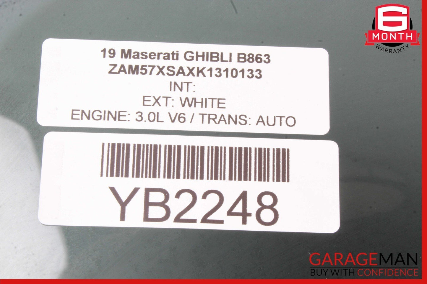 14-22 Maserati Ghibli M157 S Rear Left Driver Side Door Window Glass OEM
