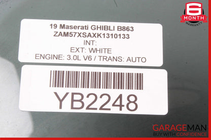 14-22 Maserati Ghibli M157 S Rear Left Driver Side Door Window Glass OEM