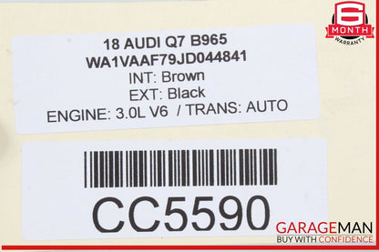 17-19 Audi Q7 Front Right Passenger Side Door Shell Black OEM