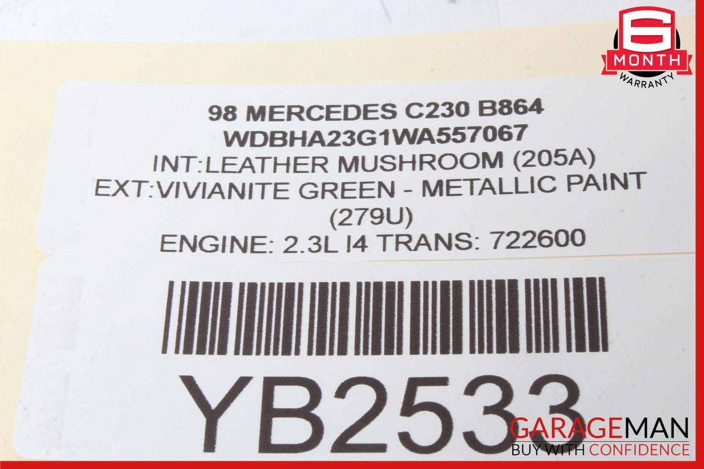 96-00 Mercedes W202 C230 Front Left or Right Seat Headrest Head Rest OEM