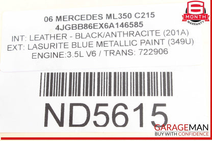 06-12 Mercedes W164 ML350 GL450 ML550 Upper Radiator Core Tie Bar Support OEM