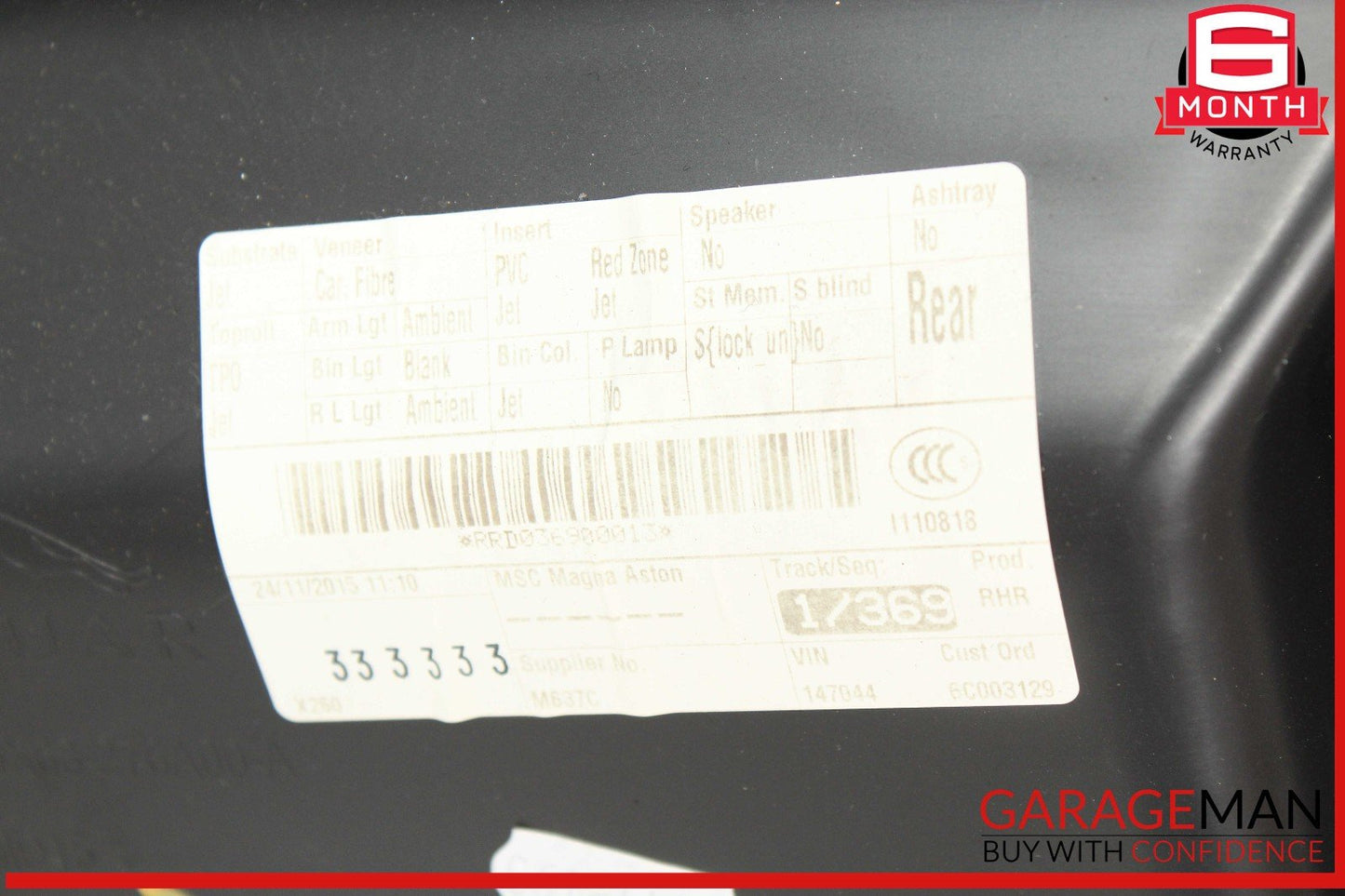 16-20 Jaguar XF Rear Right Side Interior Door Panel OEM