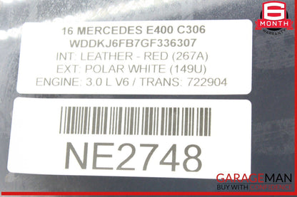 11-17 Mercedes W207 E400 E350 Rear Left Driver Side Quarter Door Window Glass
