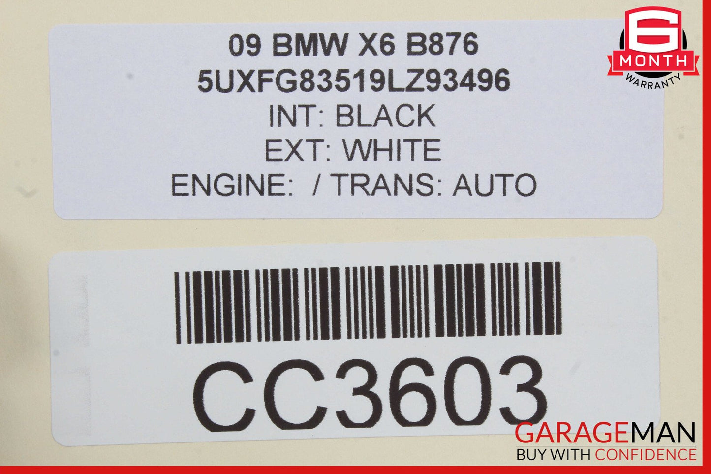 08-14 BMW X6 Rear Right Exterior Door Shell OEM