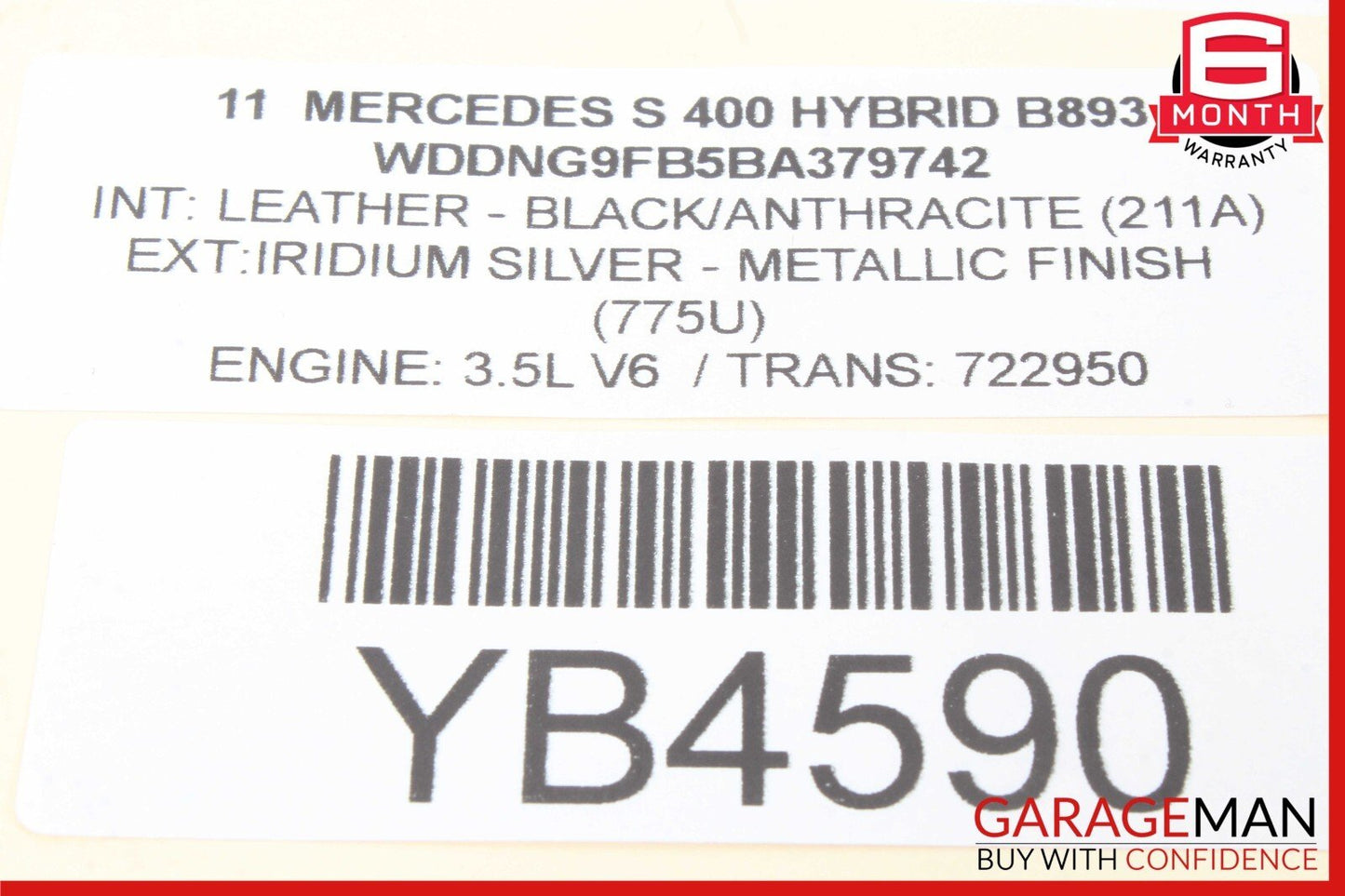 07-09 Mercedes W221 S400 CL500 Dynamic Seat Pressure Vacuum Tank Reservoir OEM
