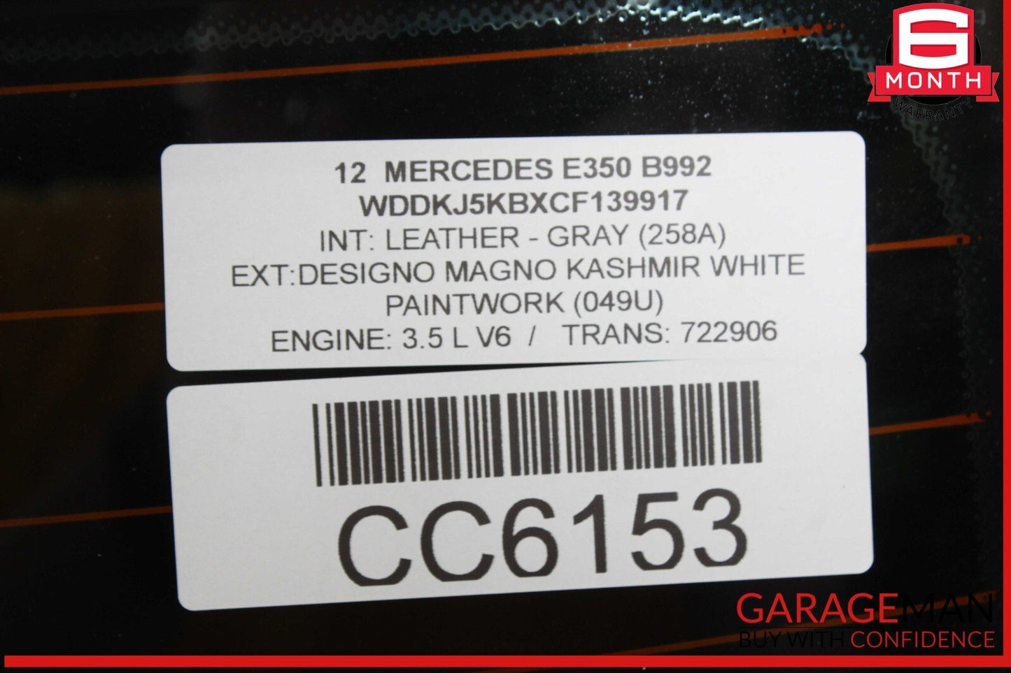 10-17 Mercedes W207 E350 C350 C250 Coupe Rear Windshield Window Glass OEM