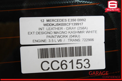 10-17 Mercedes W207 E350 C350 C250 Coupe Rear Windshield Window Glass OEM