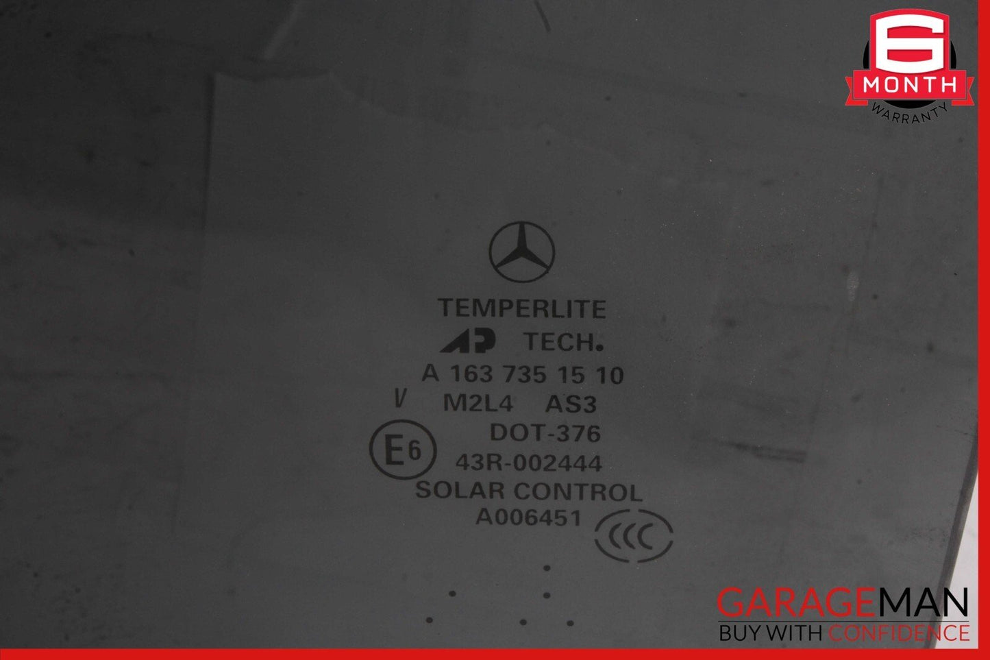 98-05 Mercedes W163 ML350 ML500 Rear Left Driver Side Window Glass OEM