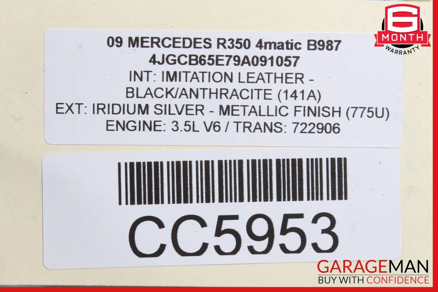 06-13 Mercedes W251 R350 R320 Panoramic Sunroof Guide Rail Frame Track Assembly