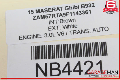 14-17 Maserati Ghibli M157 Front Right Side Turbocharger Turbo Assembly OEM