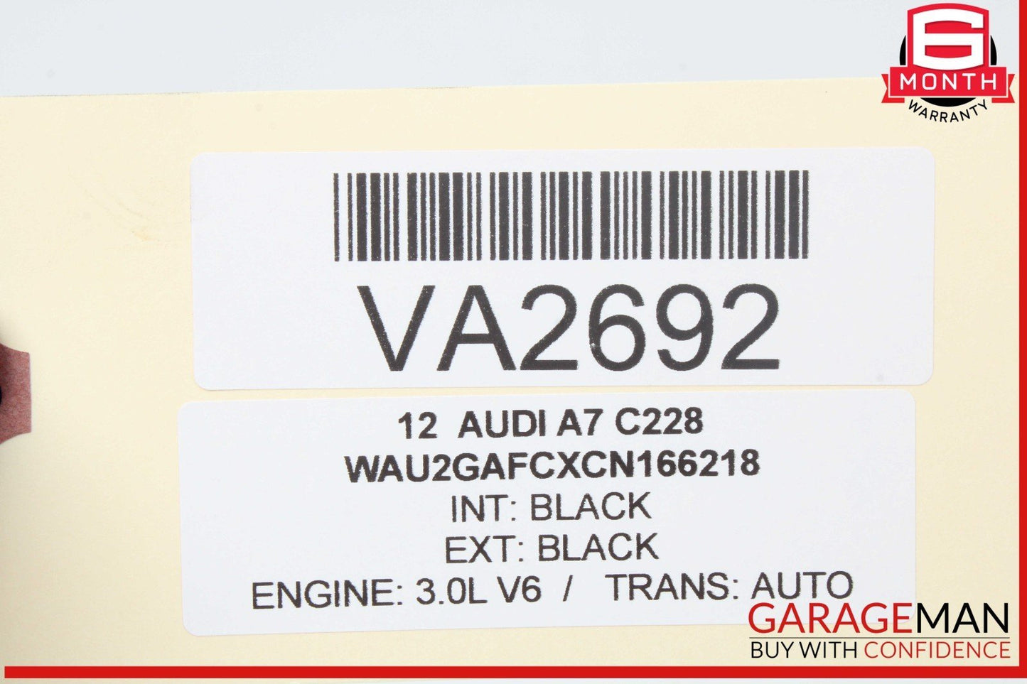 12-18 Audi A7 A6 Rear Left Driver Side Exterior Door Handle Black 4H0837885 OEM
