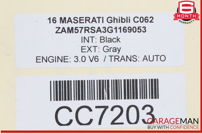 14-19 Maserati Ghibli Radiator Upper Core Support Tie Bar 673008133 OEM