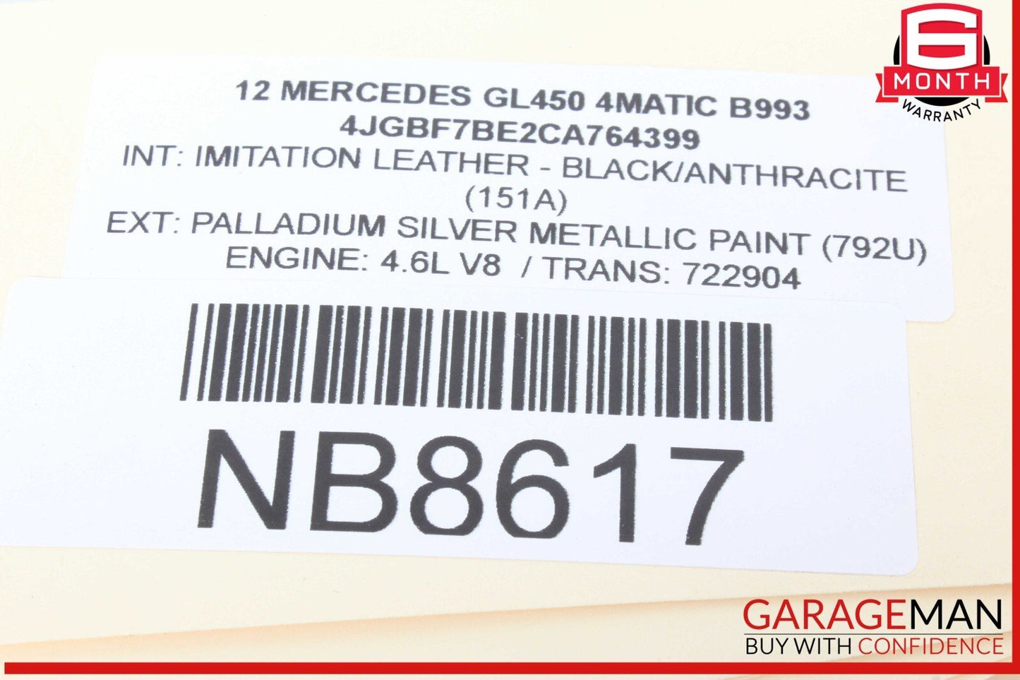 06-13 Mercedes X164 GL450 4MATIC Rear Left & Right Side Air Bag Spring Shock Set