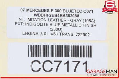 10-16 Mercedes W212 E350 E63 AMG Sedan Rear Left Side Door Shell Silver OEM