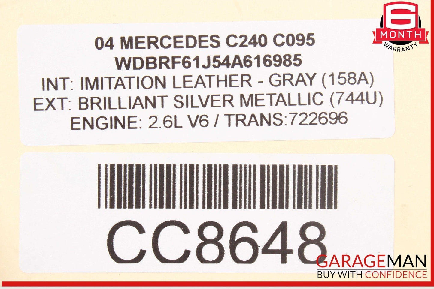 01-05 Mercedes W203 C240 Transmission Tranny Assembly RWD 722.696 128k