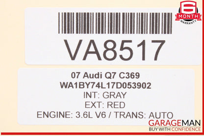 07-15 Audi Q7 Rear Left Driver Side Window Regulator 4L0839461A OEM