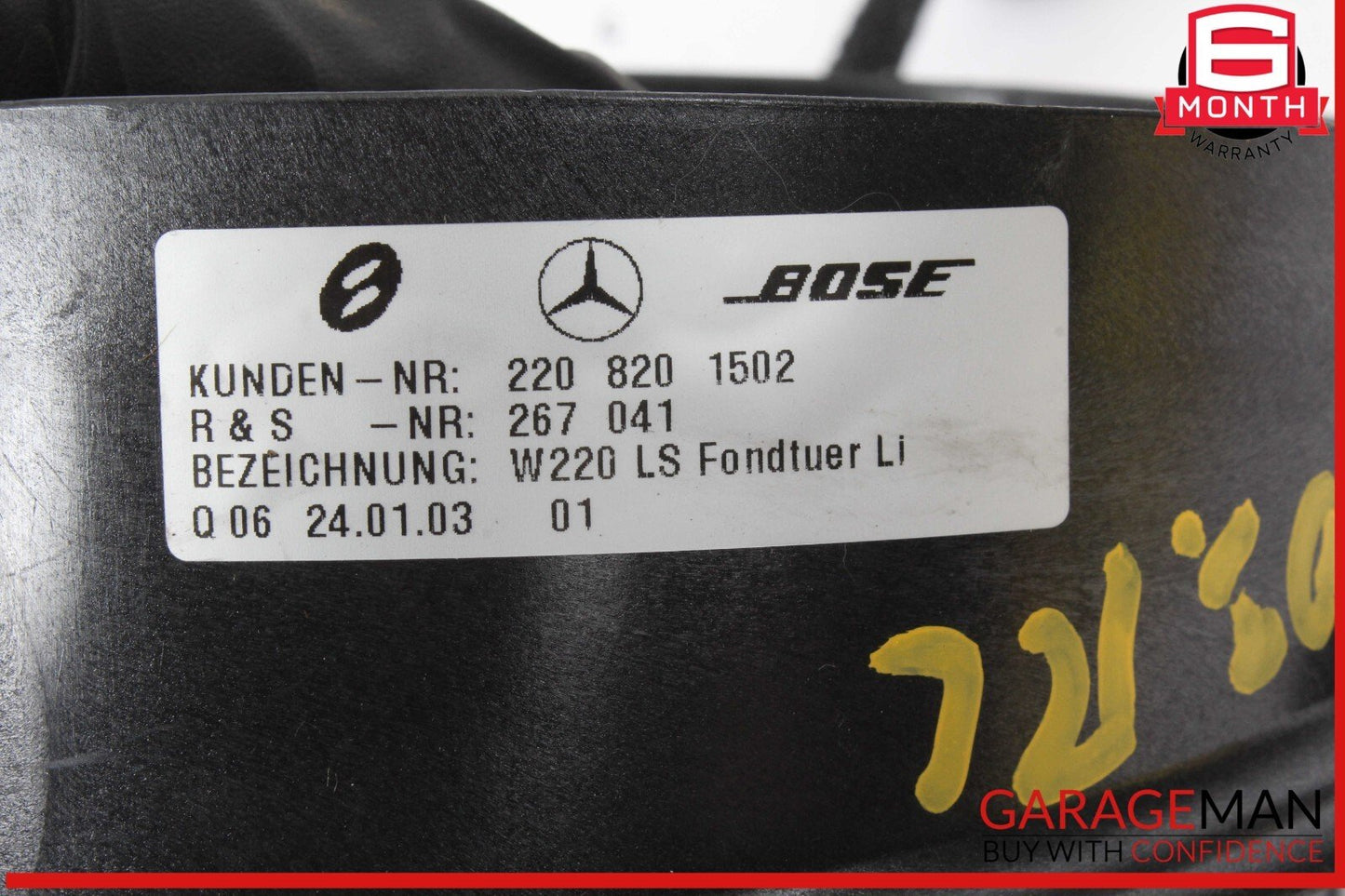00-06 Mercedes W220 S55 AMG Rear Left & Right Side Door Audio Sound Speaker Set