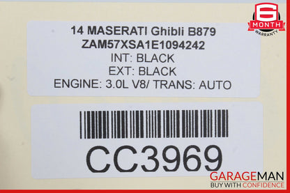 14-17 Maserati Ghibli M157 Front Left Lower Bottom Seat Cushion OEM