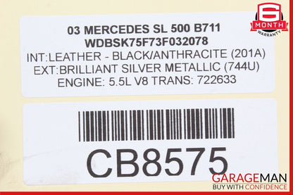 03-06 Mercedes R230 SL500 SL55 AMG Keyless Go Entry Antenna Module Assy