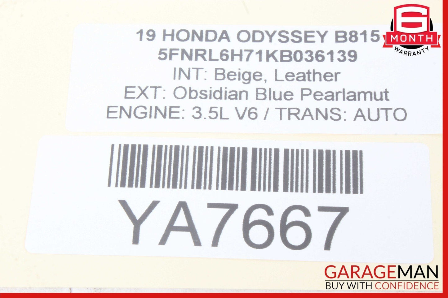 18-23 Honda Odyssey Front Roof Overhead Console 8325ATHRA010 OEM