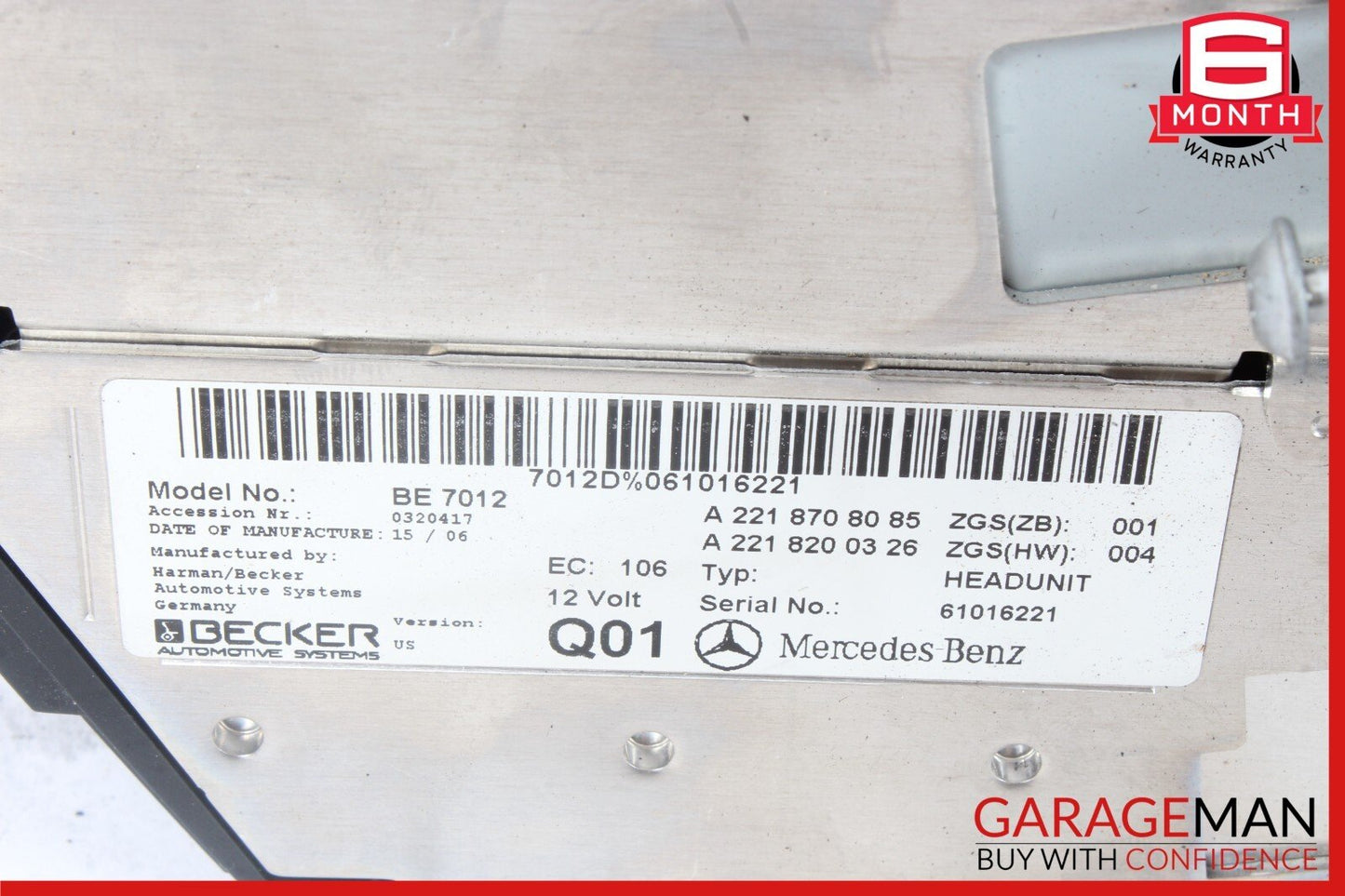07-09 Mercedes W221 S550 S63 AMG Head Unit Command Comand CD Navigation OEM
