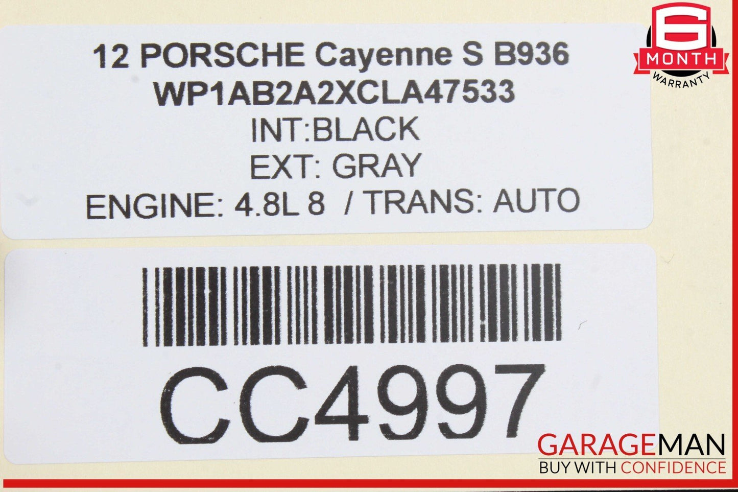 11-18 Porsche Cayenne 958 Panoramic Roof Glass Frame Black OEM