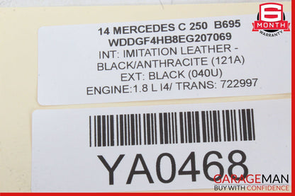 12-14 Mercedes W204 C250 C300 Front Right Side Mirror Door Rear View Black OEM