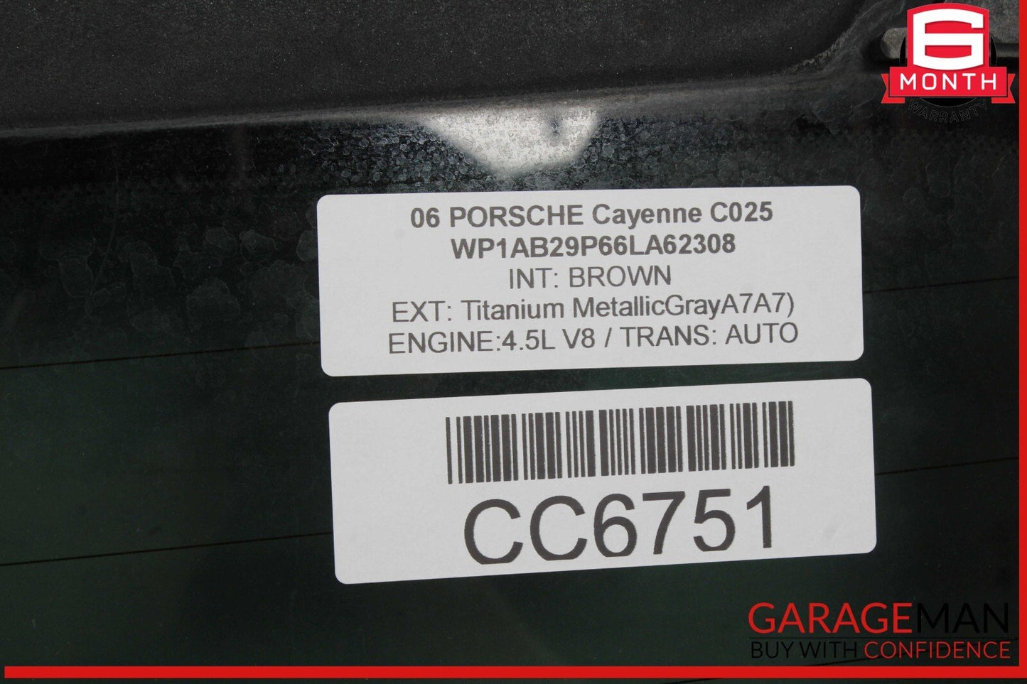 03-06 Porsche Cayenne 955 Trunk Lid Tailgate Hatch Windshield Window Glass OEM