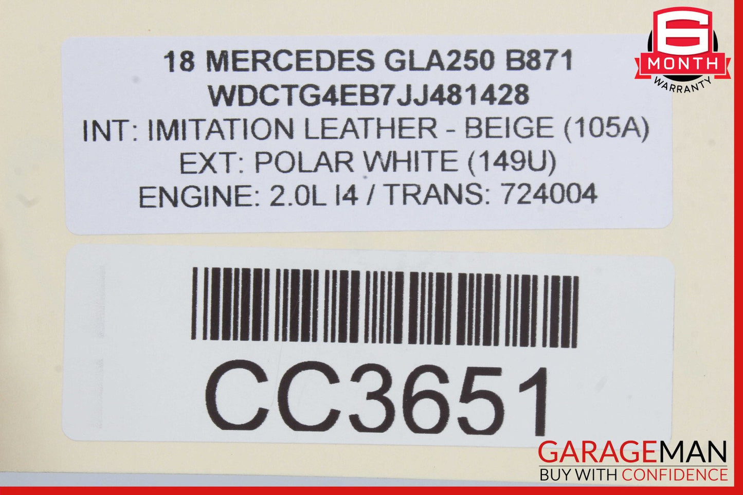 15-20 Mercedes X156 GLA250 Interior Door Panel Front Left Driver Side OEM